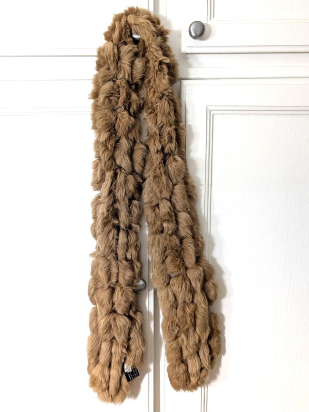 Smartest Rabbit Fur Scarf Tan Color 53"Lx5"W
